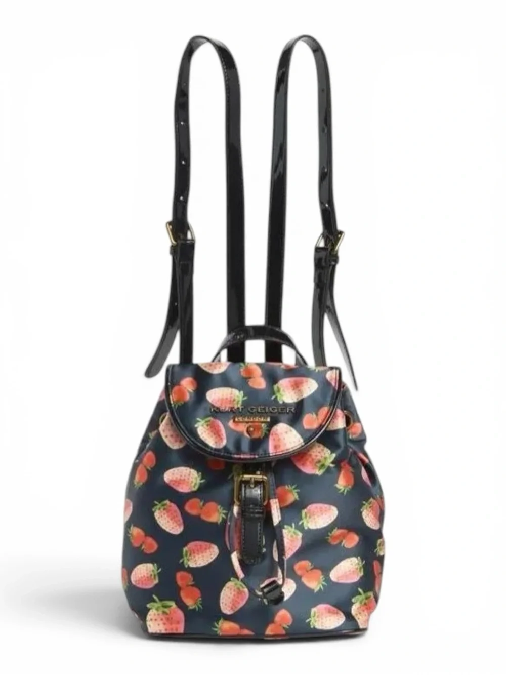 Kurt Geiger NWT Portobello Strawberry Print Nylon Backpack